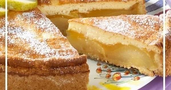 Birnenkuchen mit Pudding