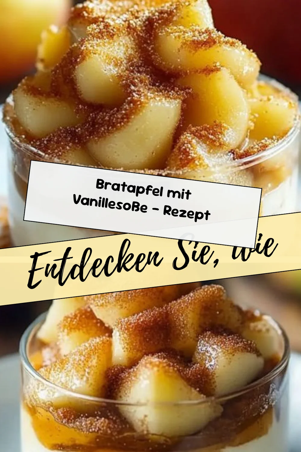 Bratapfel mit Vanillesoße – Rezept