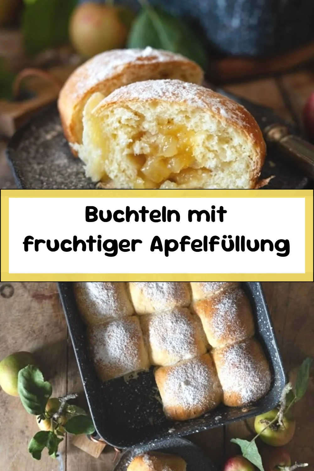 Buchteln mit fruchtiger Apfelfüllung