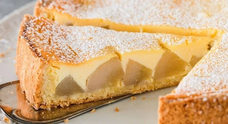 Cremiger Birnen-Schmand-Kuchen mit saftigen Birnen und Schmand-Topping