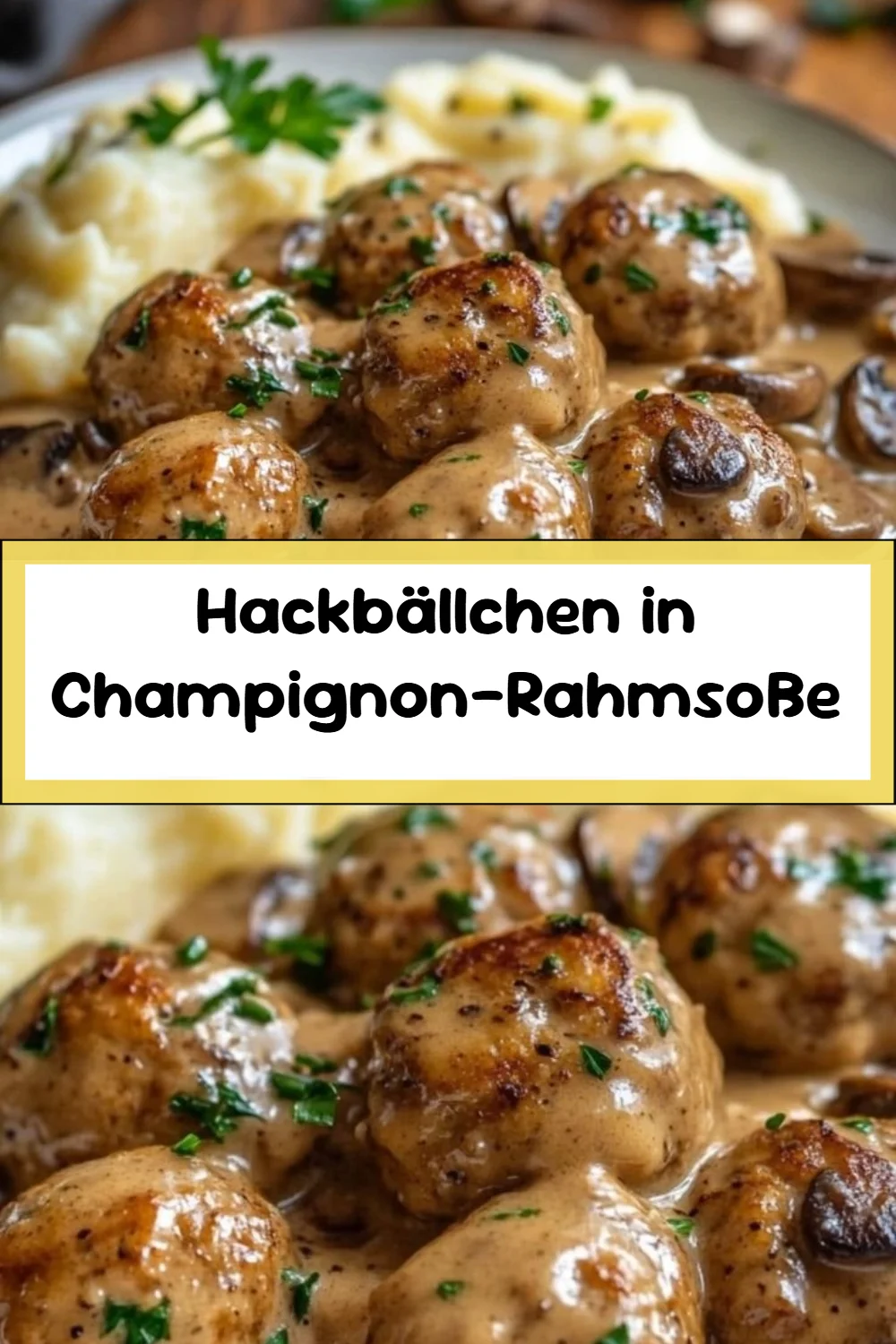 Hackbällchen in Champignon-Rahmsoße