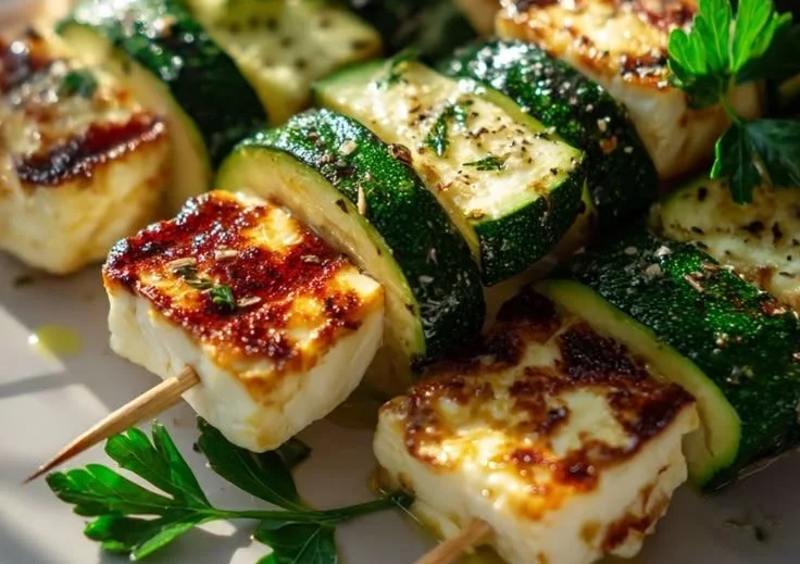 Halloumi Zucchini Spieße