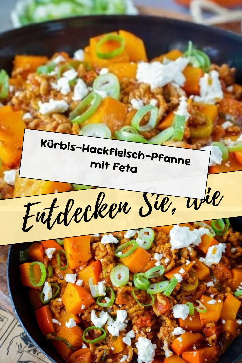 Kürbis-Hackfleisch-Pfanne mit Feta