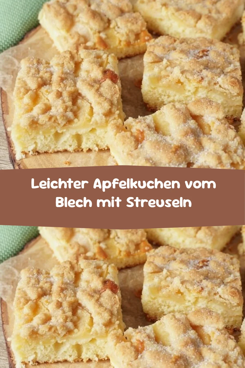 Leichter Apfelkuchen vom Blech mit Streuseln