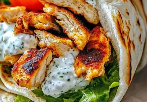 Mediterranes Hähnchen-Gyros mit Feta-Tzatziki genießen!