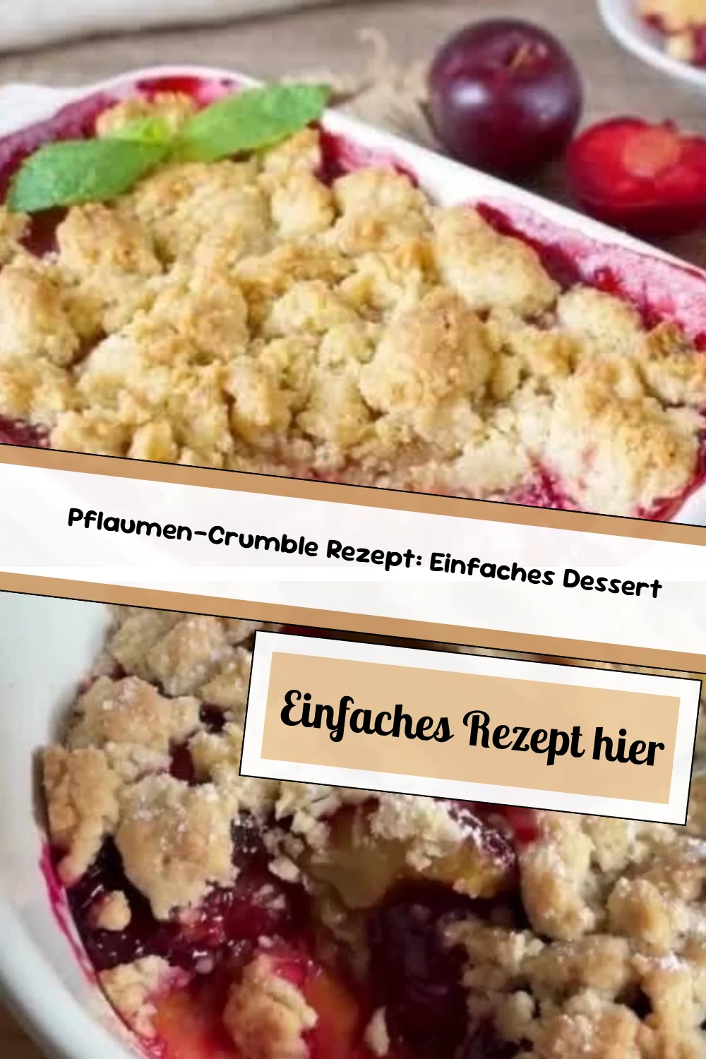 Pflaumen-Crumble Rezept: Einfaches Dessert