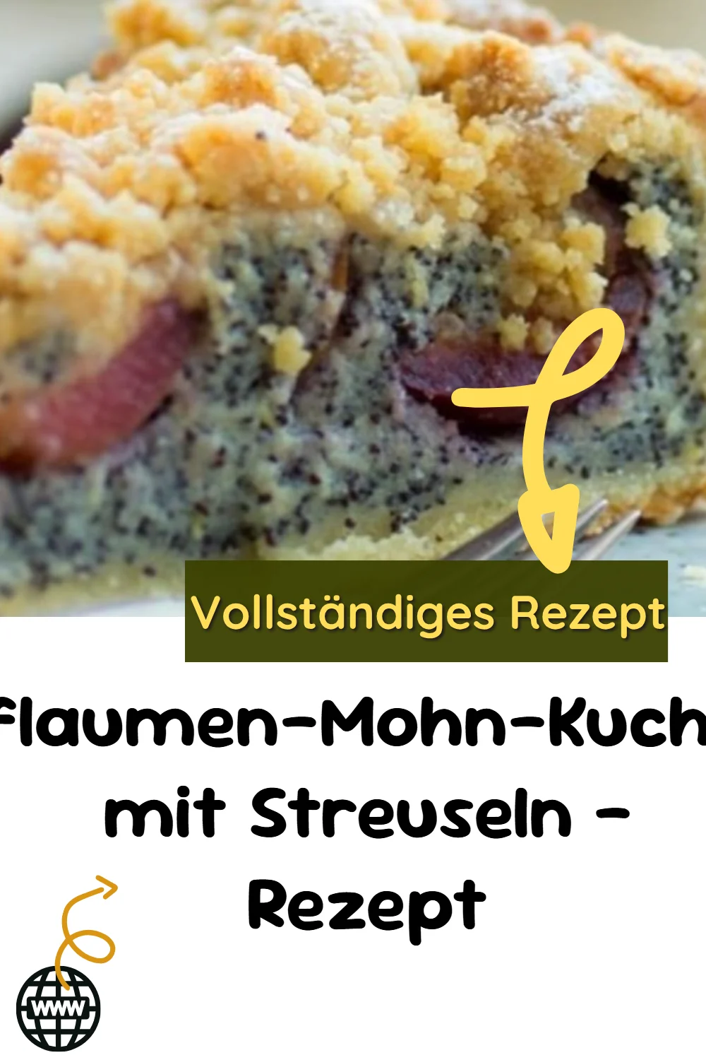 Pflaumen-Mohn-Kuchen mit Streuseln – Rezept
