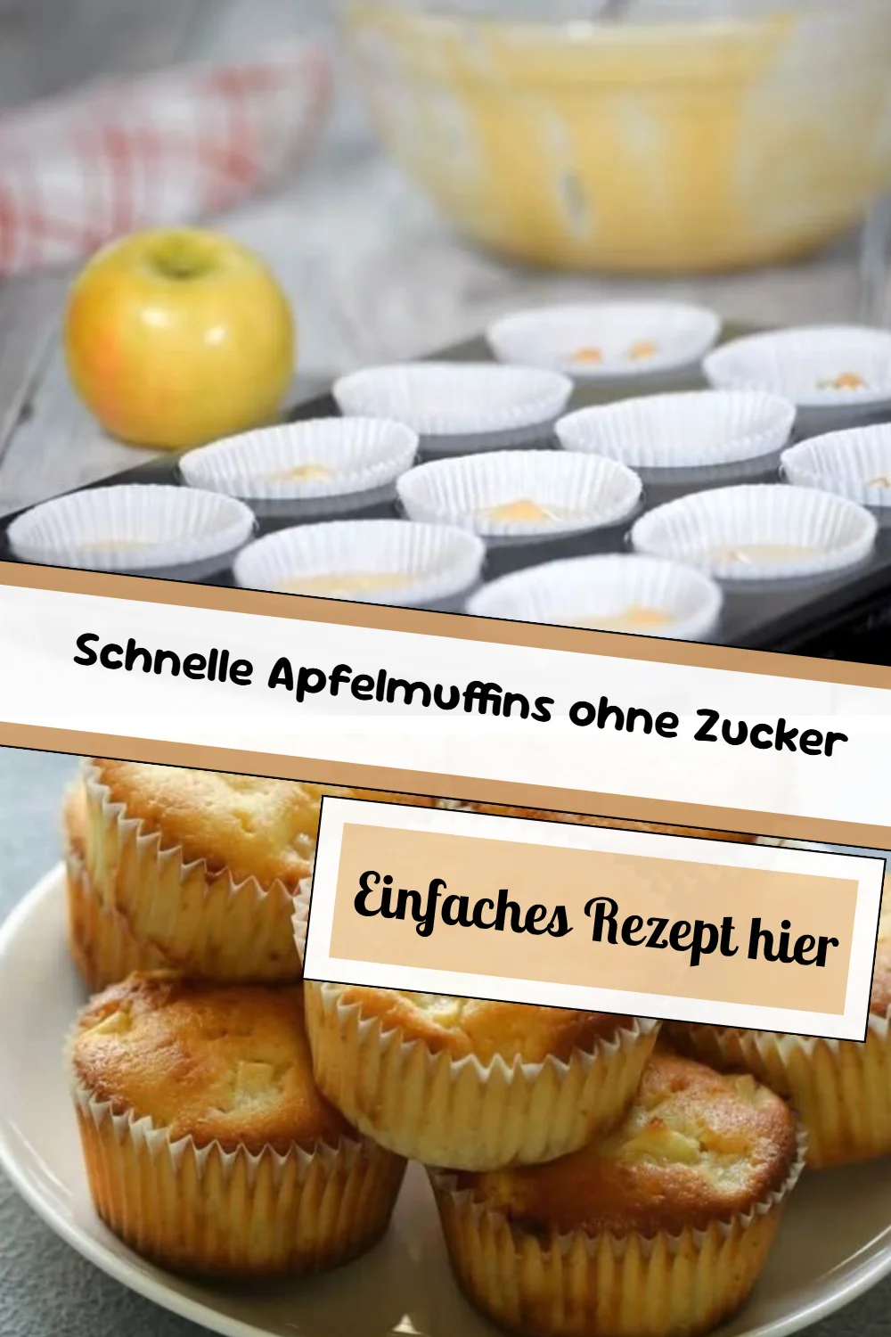 Schnelle Apfelmuffins ohne Zucker