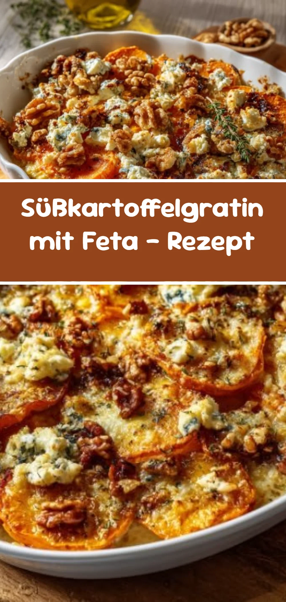 Süßkartoffelgratin mit Feta – Rezept