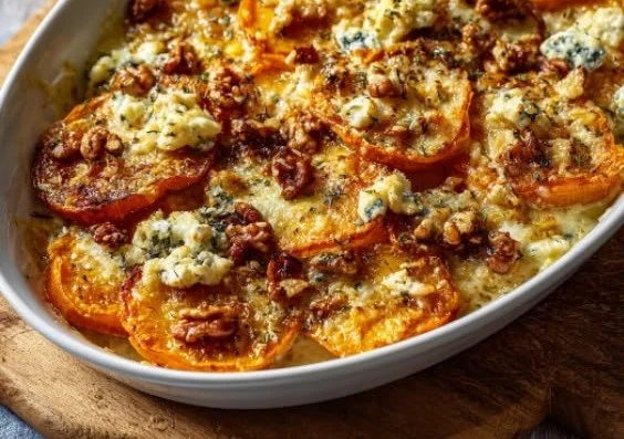 Süßkartoffelgratin mit Feta