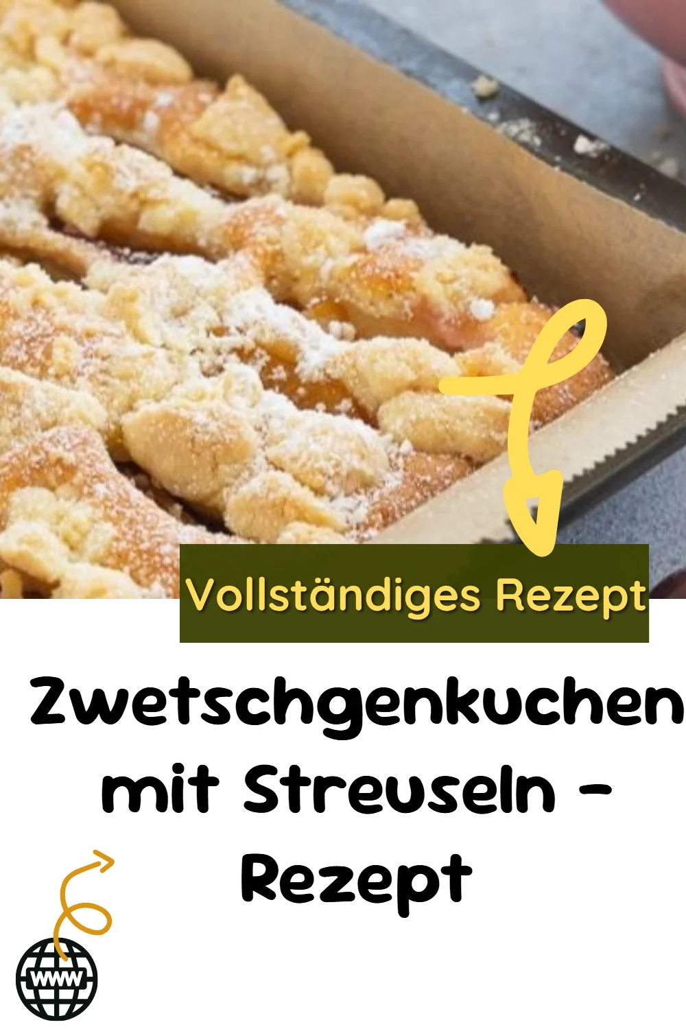 Zwetschgenkuchen mit Streuseln - Rezept
